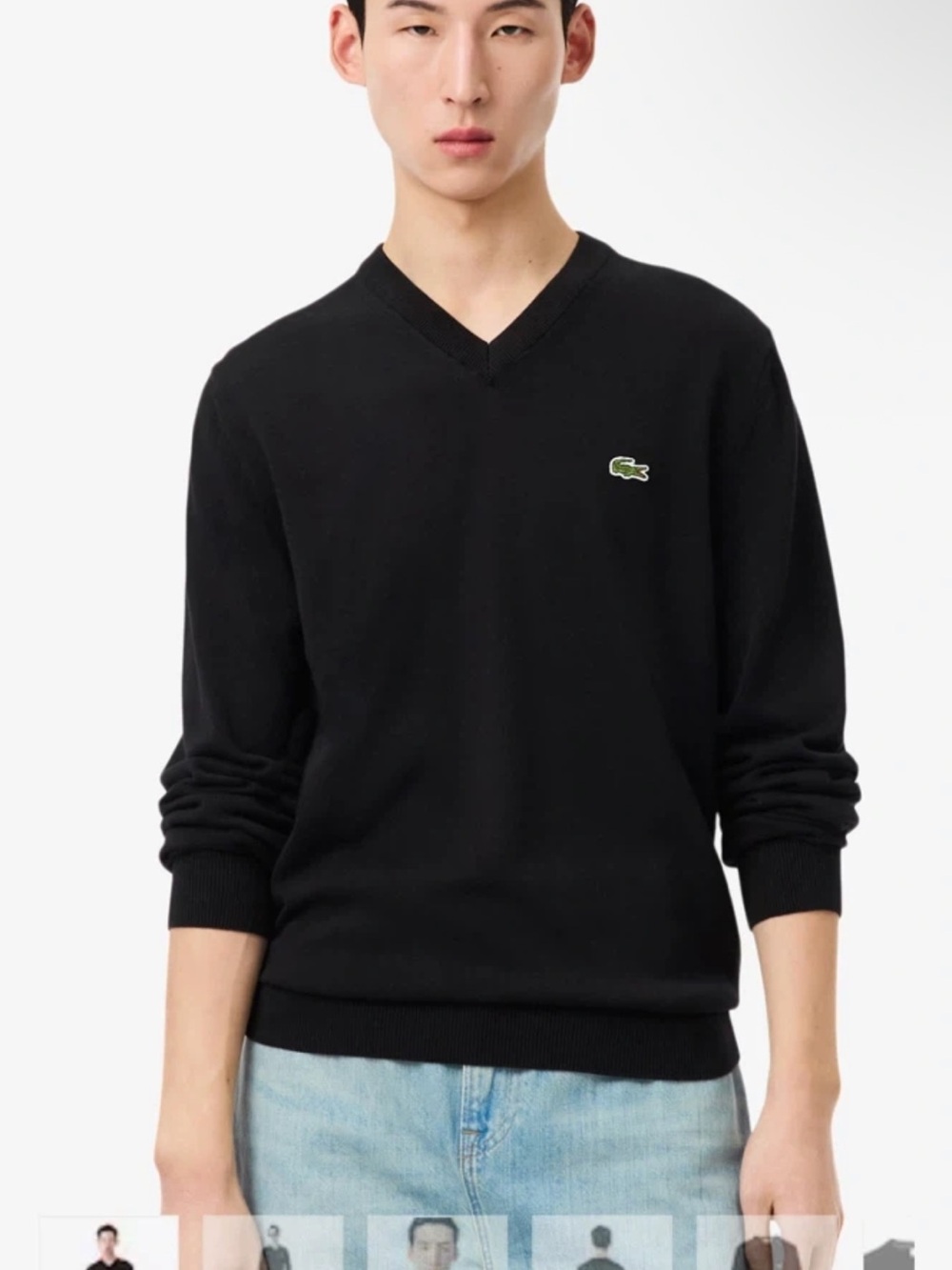 BNWT Lacoste V-Neck Sweater Black